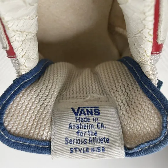 Vintage 80s Original Vans Serios Style #152 Sneakers Red White Blue Suede