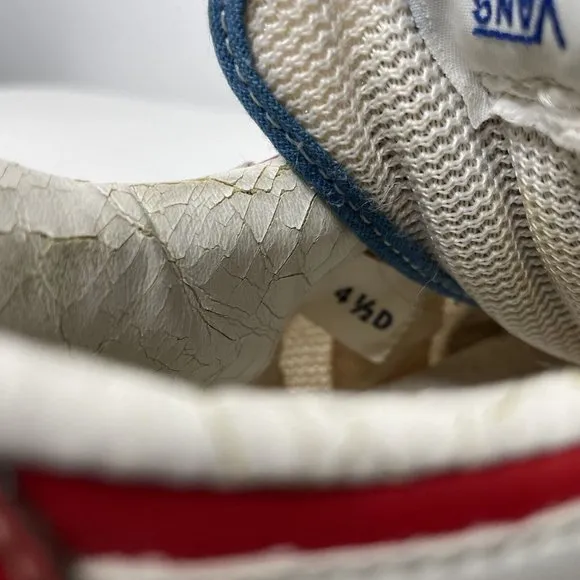 Vintage 80s Original Vans Serios Style #152 Sneakers Red White Blue Suede