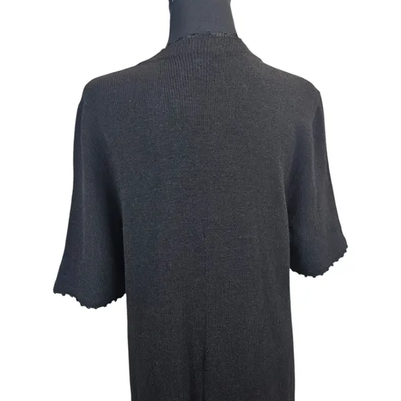 Vintage Antonella PreveSantana Knit Black Sweater Dress Sz Large 80s Artsy Chic