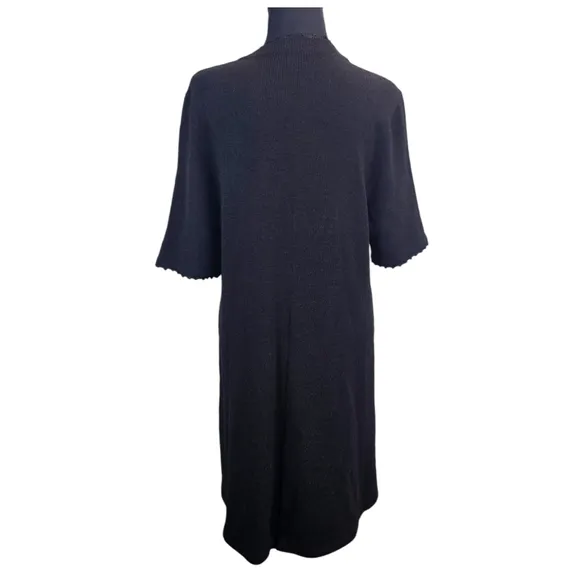 Vintage Antonella PreveSantana Knit Black Sweater Dress Sz Large 80s Artsy Chic