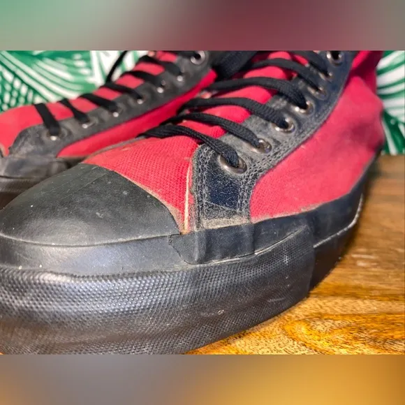 Vintage Converse Original Red/ Canvas High Top Sneakers Men’s 11 USA