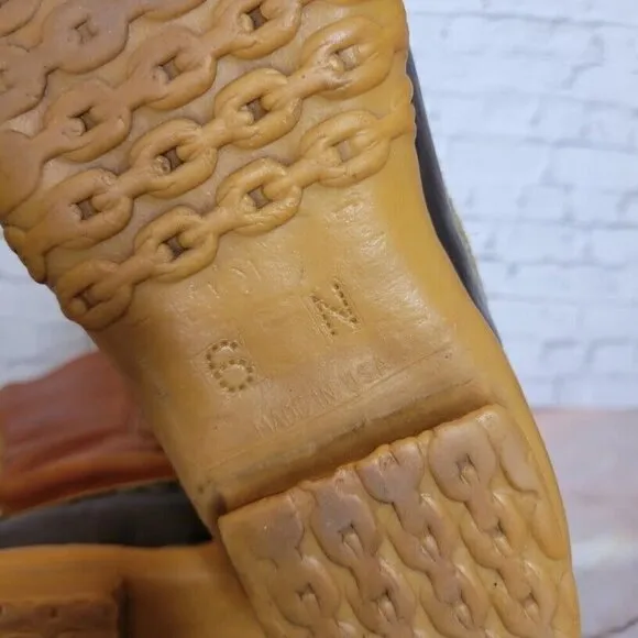 Vintage LL Bean Bean Boot Womens 6 Narrow 60's Hunting Script Cursive Leather