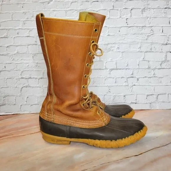 Vintage LL Bean Bean Boot Womens 6 Narrow 60's Hunting Script Cursive Leather
