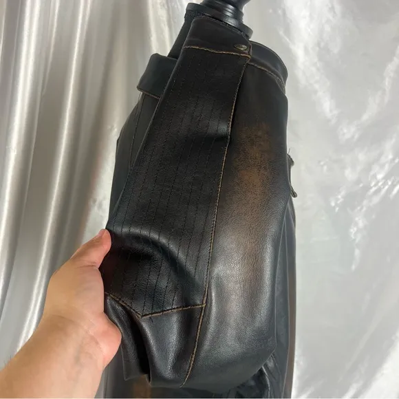 Vintage Oversized Faux Leather Jacket Black/Brown Women’s (XL/XXL)
