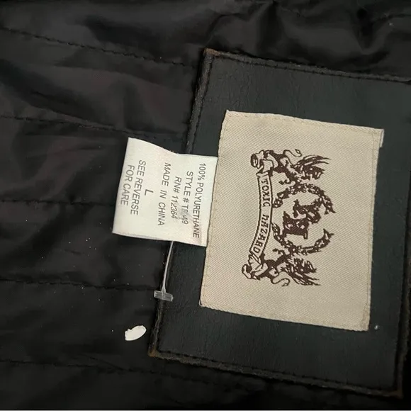 Vintage Oversized Faux Leather Jacket Black/Brown Women’s (XL/XXL)