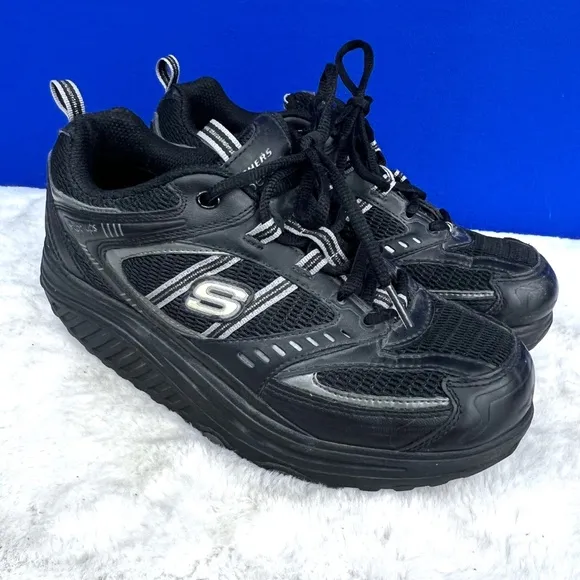 VINTAGE |•SKECHERS•| Shape-Ups! Black Activewear Walking Shoes Size 8
