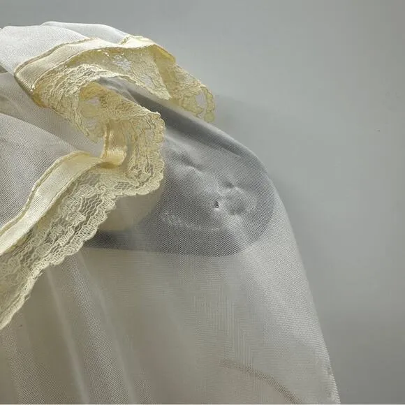 Vintage‎ Union Made 80s Frilly Ruffle Pleated Lace Short Sleeve Girls Dress Sz 7