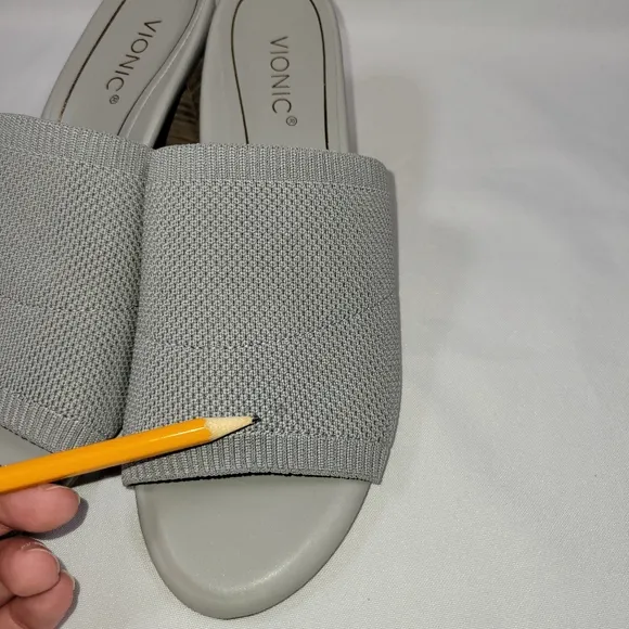 Vionic Fleur Block Mule Womens 7.5 Medium Light Gray *Read*
