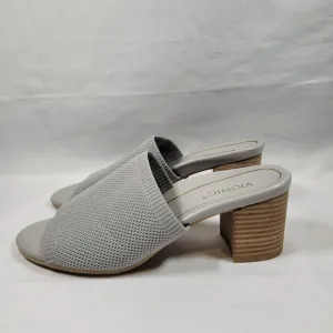 Vionic Fleur Block Mule Womens 7.5 Medium Light Gray *Read*