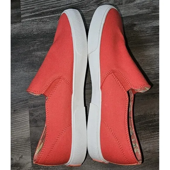 Vionic Groove Womens 9 US Slip On Sneakers Casual Canvas Comfort Shoe Poppy