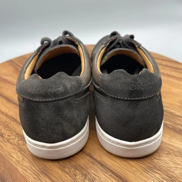 Vionic Mott Brok Mens 8.5 Leather Shoes Sneaker Concealed Orthotic Arch Support