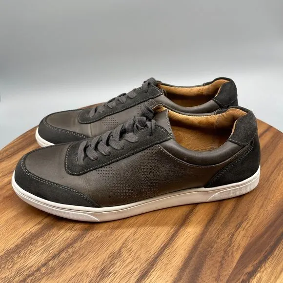Vionic Mott Brok Mens 8.5 Leather Shoes Sneaker Concealed Orthotic Arch Support