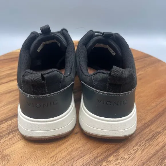 Vionic Rechelle Shoes Womens 6.5 Black Nubuck Comfort Walking Casual Sneakers