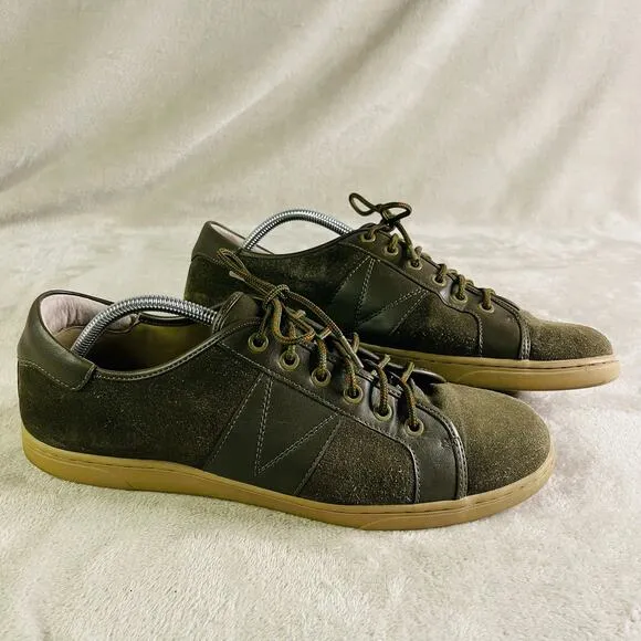 Vionic Shoes Mens Size 11 Brown Army Green Jerome Suede Lace Up Casual