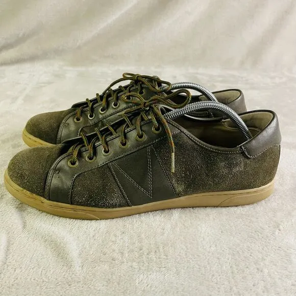 Vionic Shoes Mens Size 11 Brown Army Green Jerome Suede Lace Up Casual