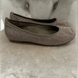 Vionic Shoes Women’s 8 Willow Ballet Flats Brown Embellished Shimmer TVW4581 NEW