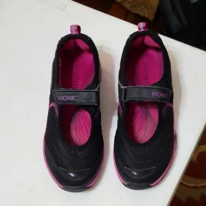 Vionic Sunset Black and Pink Mary Jane Walking Shoes size 7