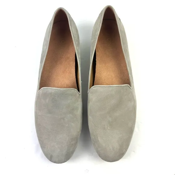Vionic Willa 10 Shoes Gray Suede Slip On Arch Support Womens Brand New