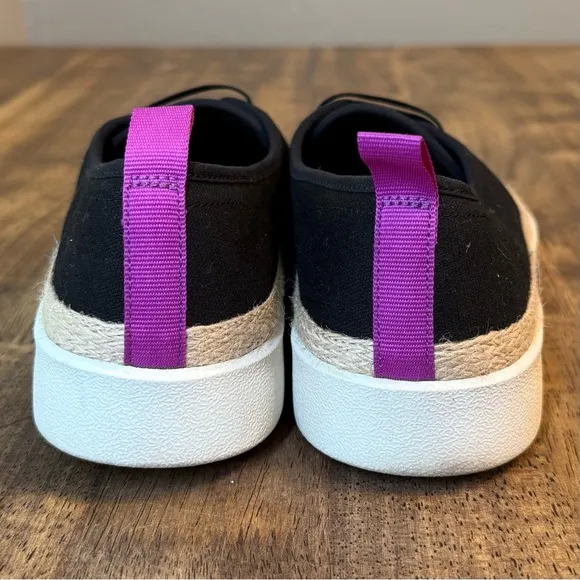 Vionic Women’s Essence Jovie Women's Canvas Casual Elastic Lace Sneaker BLK Sz 7