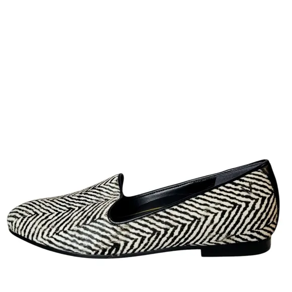 Vionic Women's Willa Loafers Sz 7.5 Black White Zebra Print Calf Hair NWOT