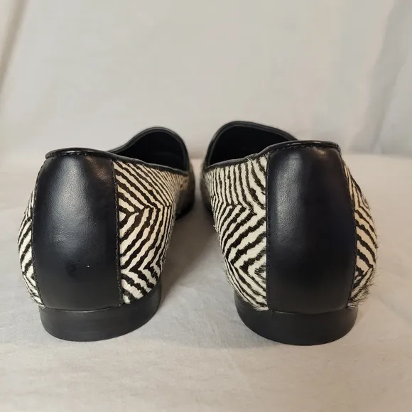 Vionic Women's Willa Loafers Sz 7.5 Black White Zebra Print Calf Hair NWOT