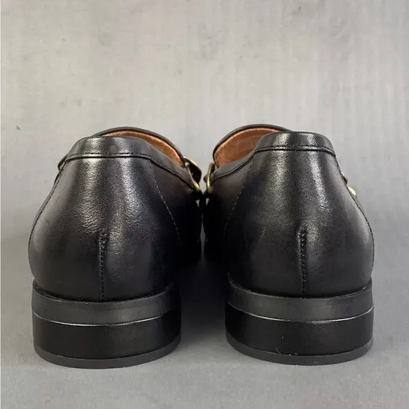 Vionic Mizelle Black Leather Loafers Shoes Women's Size 9.5