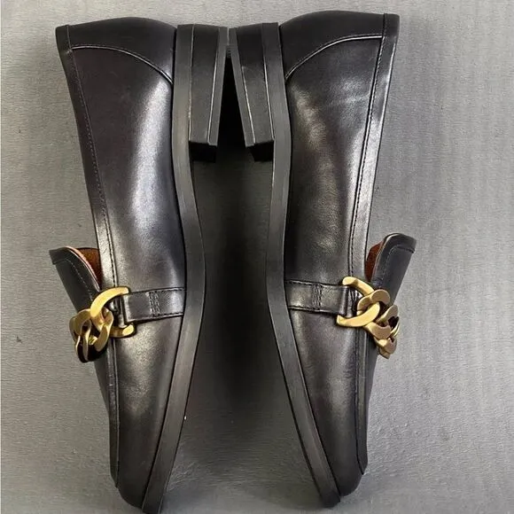 Vionic Mizelle Black Leather Loafers Shoes Women's Size 9.5