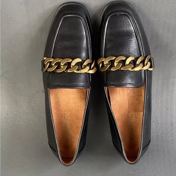 Vionic Mizelle Black Leather Loafers Shoes Women's Size 9.5