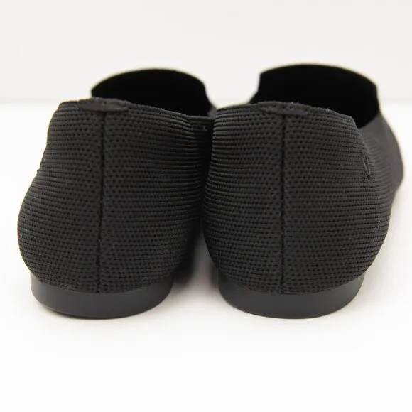 Vivaia Audrey Round-Toe Embroidered Loafers Knit Washable Cheetah Black Size 40