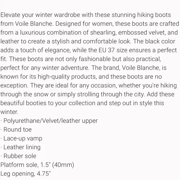 Voile Blanche Eva Hike Boots