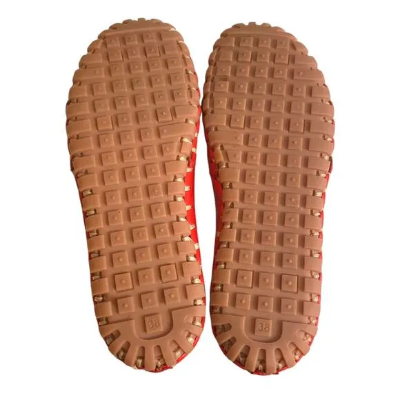 Volks Walkers Shoes Women's EUR 38/US 8 Red Leather Perforated Comfort European