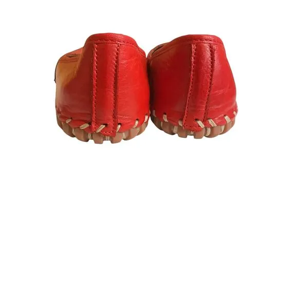 Volks Walkers Shoes Women's EUR 38/US 8 Red Leather Perforated Comfort European