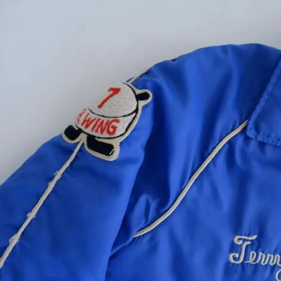 VTG 70s Macarthur Sports Blue St.Thomas Baronet Shoes Playoff Champs Jacket M