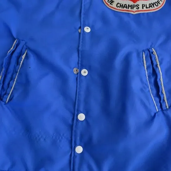 VTG 70s Macarthur Sports Blue St.Thomas Baronet Shoes Playoff Champs Jacket M