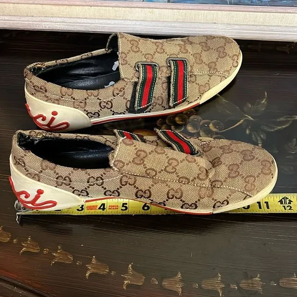 VTG Gucci Icon GG Monogram Canvas Velcro Sneakers size 46