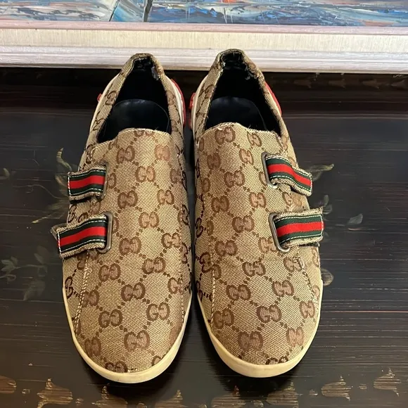 VTG Gucci Icon GG Monogram Canvas Velcro Sneakers size 46