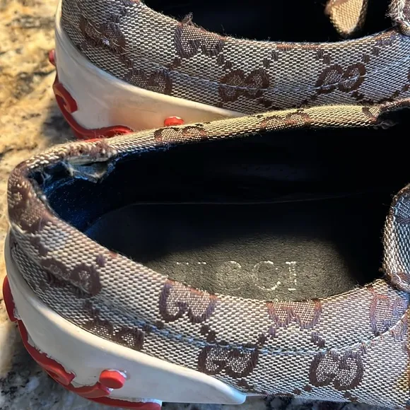 VTG Gucci Icon GG Monogram Canvas Velcro Sneakers size 46