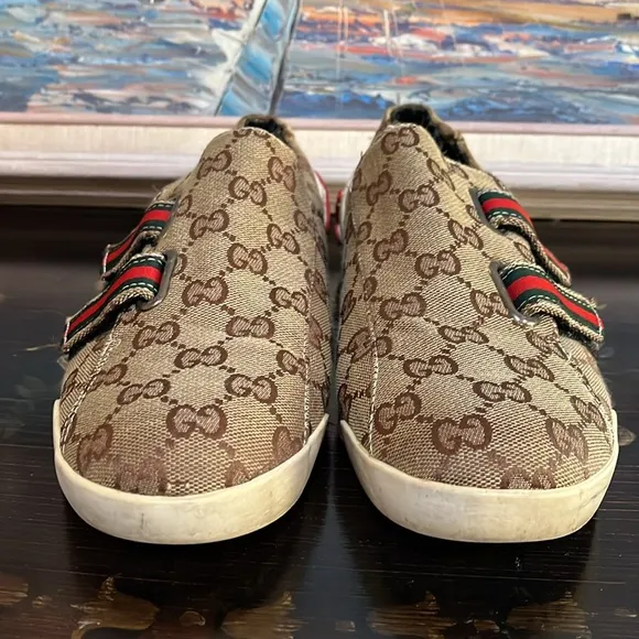 VTG Gucci Icon GG Monogram Canvas Velcro Sneakers size 46