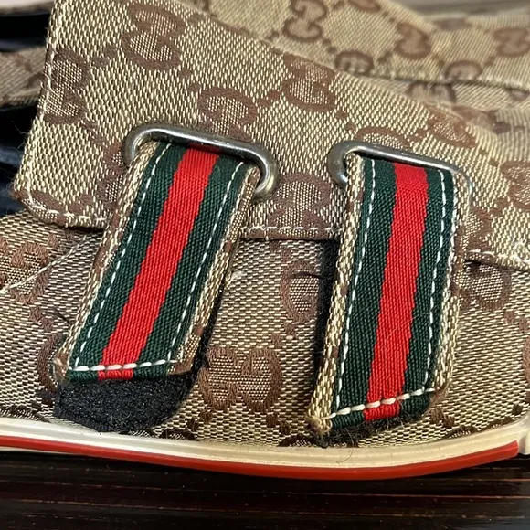 VTG Gucci Icon GG Monogram Canvas Velcro Sneakers size 46