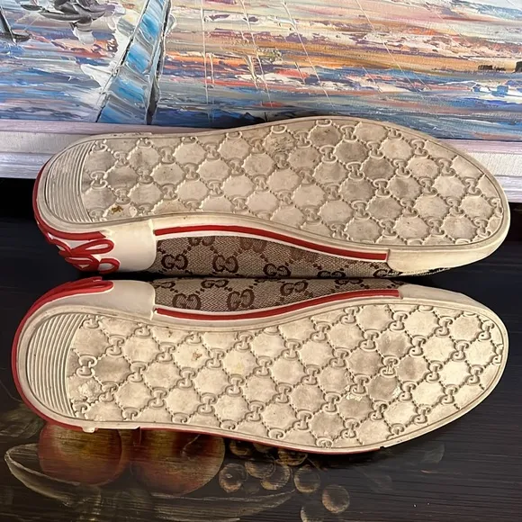 VTG Gucci Icon GG Monogram Canvas Velcro Sneakers size 46