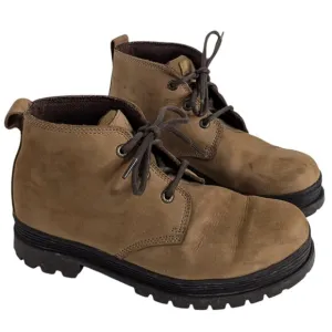 VTG Thom McAn Tan Suede Platform Lace Up Boots