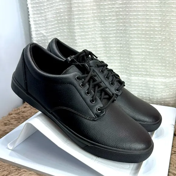 (W4) Unisex TredSafe Black Comfort Lace-Up Casual Work Shoes Size M 12 /W 13 w