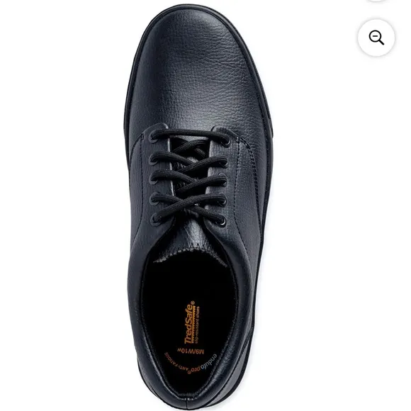 (W4) Unisex TredSafe Black Comfort Lace-Up Casual Work Shoes Size M 12 /W 13 w