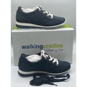 Walking Cradles Navy Leather Dylan Nubuck Sneaker - Women‎ Size 7
