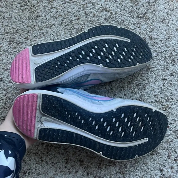 well worn nike running shoes