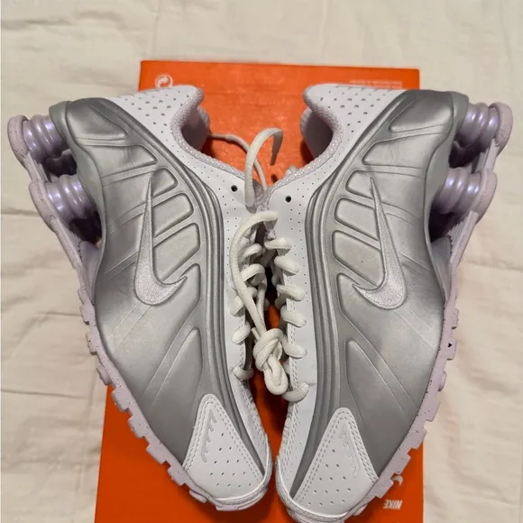 White and Silver Athletic Sneakers