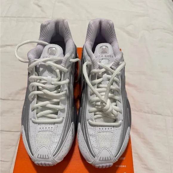 White and Silver Athletic Sneakers