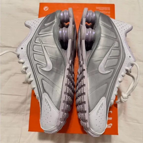 White and Silver Athletic Sneakers