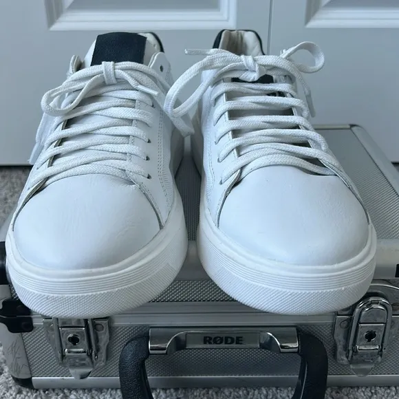 White Low-Top Sneakers with Rubber Sole
