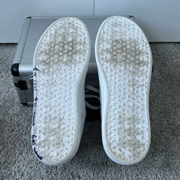 White Low-Top Sneakers with Rubber Sole